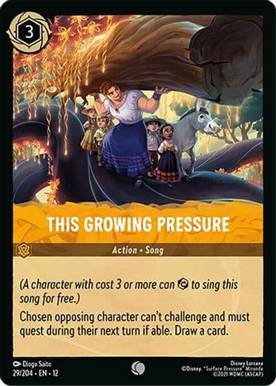 This Growing Pressure Wilds Unknown Lorcana card