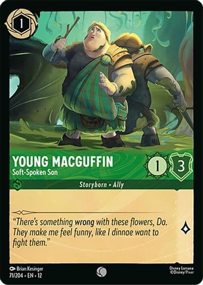 Young MacGuffin Soft Spoken Son Wilds Unknown Lorcana card