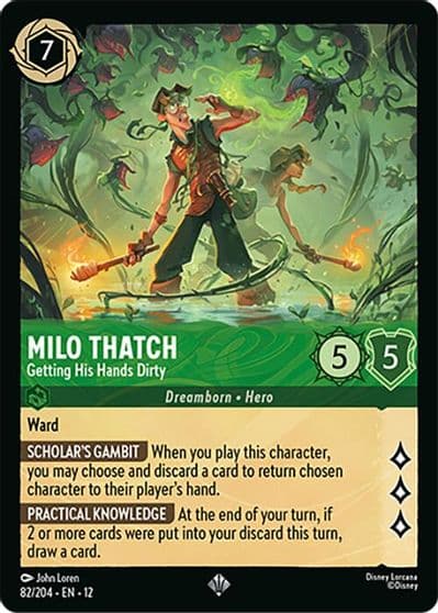 Milo Thatch Getting His Hands Dirty Wilds Unknown Lorcana card