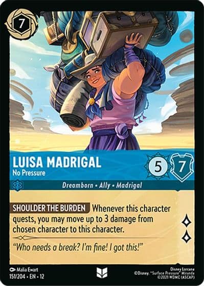 Luisa Madrigal No Pressure Wilds Unknown Lorcana card