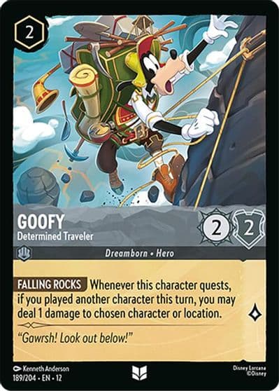 Goofy Determined Traveler Wilds Unknown Lorcana card