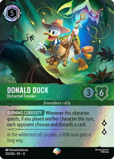 Donald Duck Distracted Traveler Epic Wilds Unknown Lorcana card
