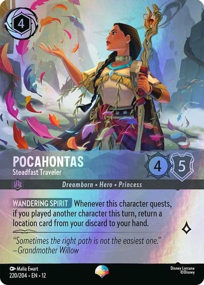 Pocahontas Steadfast Traveler Epic Wilds Unknown Lorcana card