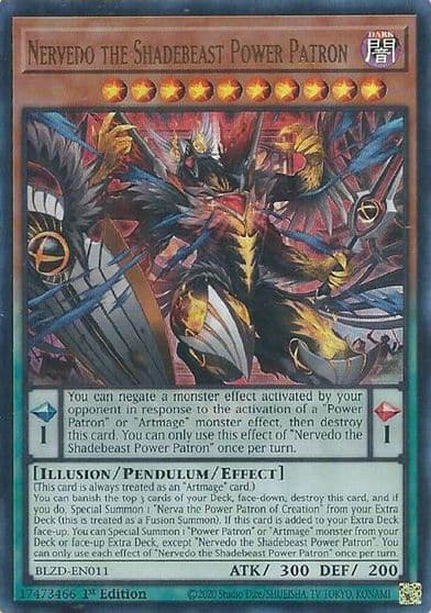 Nervedo the Shadebeast Power Patron Blazing Dominion Yu-Gi-Oh! card