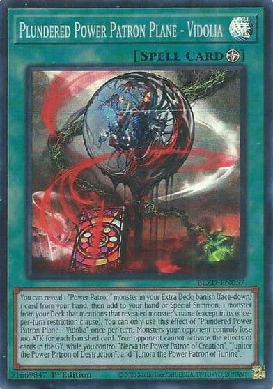 Plundered Power Patron Plane Vidolia Blazing Dominion Yu-Gi-Oh! card