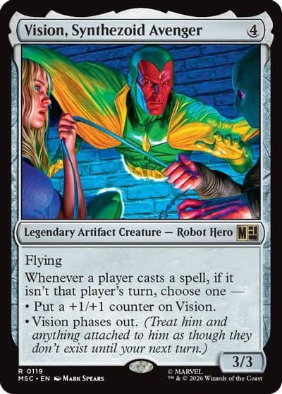Vision Synthezoid Avenger Surge Foil Commander: Marvel Super Heroes Magic card