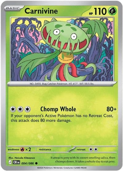 Carnivine ME04: Chaos Rising Pokemon card