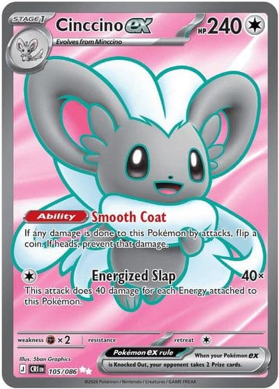 Cinccino ex ME04: Chaos Rising Pokemon card