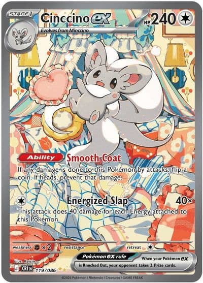Cinccino ex ME04: Chaos Rising Pokemon card