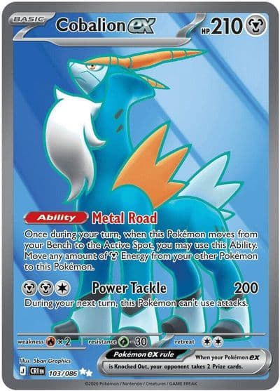 Cobalion ex ME04: Chaos Rising Pokemon card