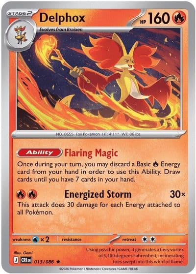 Delphox ME04: Chaos Rising Pokemon card