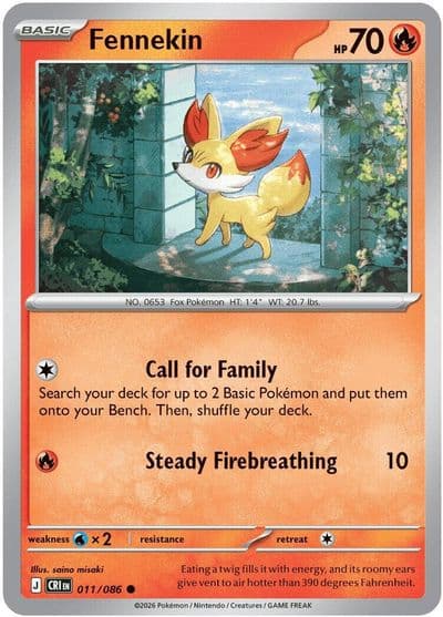 Fennekin ME04: Chaos Rising Pokemon card