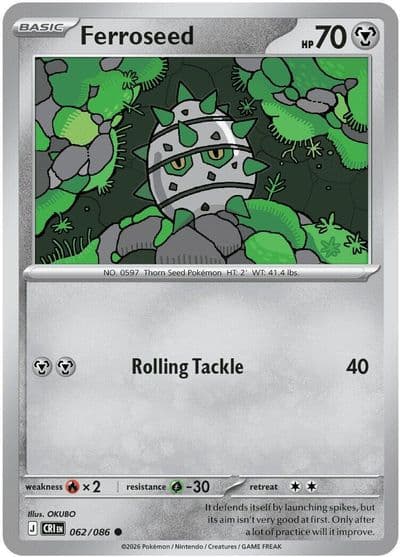 Ferroseed ME04: Chaos Rising Pokemon card