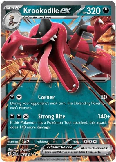 Krookodile ex ME04: Chaos Rising Pokemon card