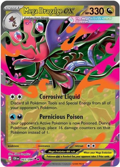 Mega Dragalge ex ME04: Chaos Rising Pokemon card