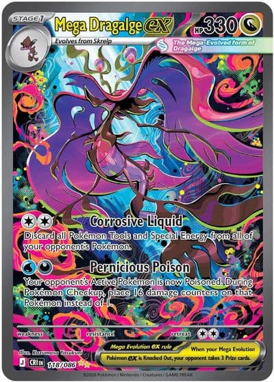 Mega Dragalge ex ME04: Chaos Rising Pokemon card