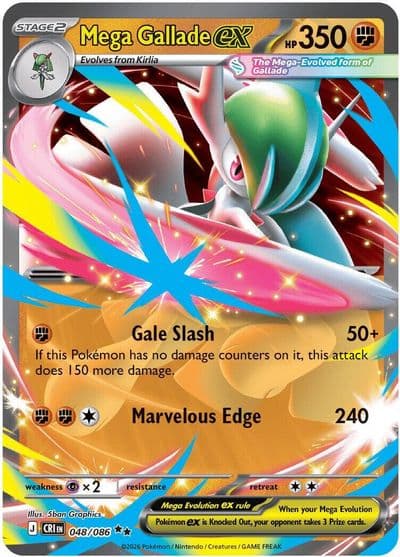 Mega Gallade ex ME04: Chaos Rising Pokemon card