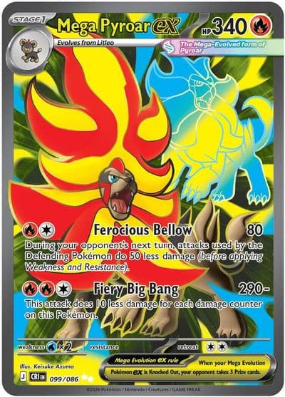 Mega Pyroar ex ME04: Chaos Rising Pokemon card