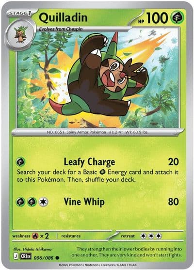 Quilladin ME04: Chaos Rising Pokemon card