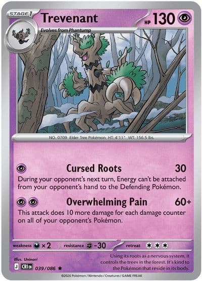 Trevenant ME04: Chaos Rising Pokemon card