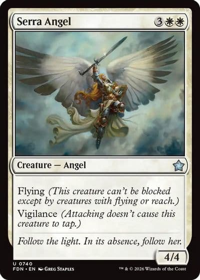 Serra Angel 0740 Foundations Magic card