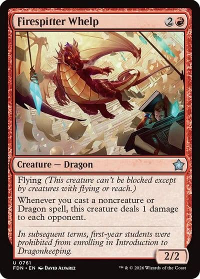 Firespitter Whelp 0761 Foundations Magic card