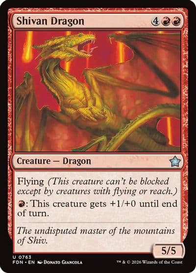 Shivan Dragon 0763 Foundations Magic card