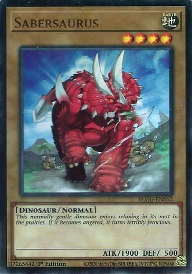 Sabersaurus Battles of Legend: Glorious Gallery Yu-Gi-Oh! card