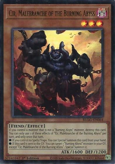 Cir Malebranche of the Burning Abyss Battles of Legend: Glorious Gallery Yu-Gi-Oh! card