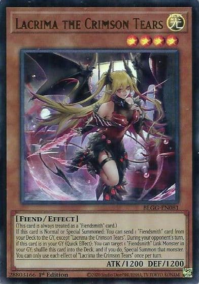 Lacrima the Crimson Tears Battles of Legend: Glorious Gallery Yu-Gi-Oh! card