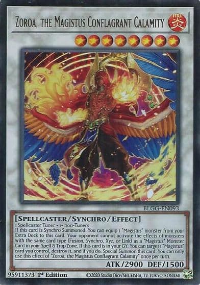 Zoroa the Magistus Conflagrant Calamity Battles of Legend: Glorious Gallery Yu-Gi-Oh! card