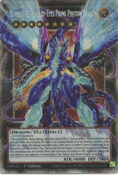 Number 62 Galaxy Eyes Prime Photon Dragon Starlight Rare Battles of Legend: Glorious Gallery Yu-Gi-Oh! card