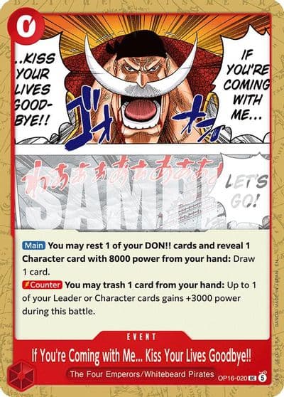 If Youre Coming with MeKiss Your Lives Goodbye The Time of Battle One Piece card