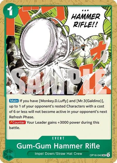Gum Gum Hammer Rifle The Time of Battle One Piece card