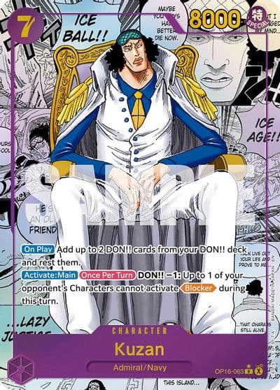 Kuzan Manga The Time of Battle One Piece card