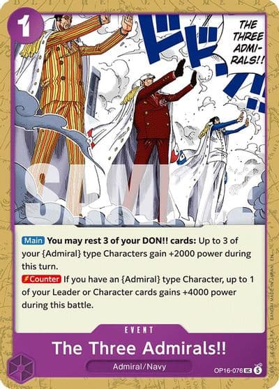 The Three Admirals The Time of Battle One Piece card