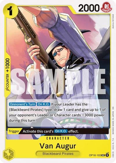 Van Augur The Time of Battle One Piece card