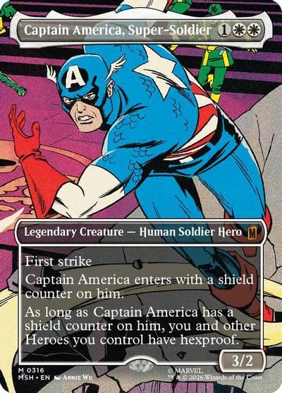 Captain America Super Soldier Borderless 0316 Marvel Super Heroes Magic card