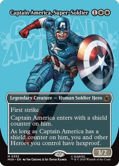 Captain America Super Soldier Borderless 0352 Marvel Super Heroes Magic card