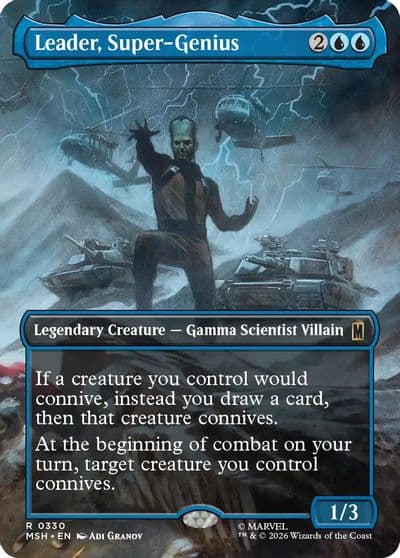 Leader Super Genius Borderless Marvel Super Heroes Magic card