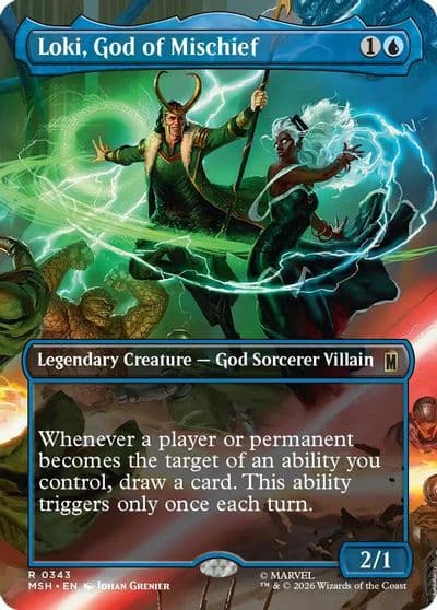 Loki God of Mischief Borderless Marvel Super Heroes Magic card