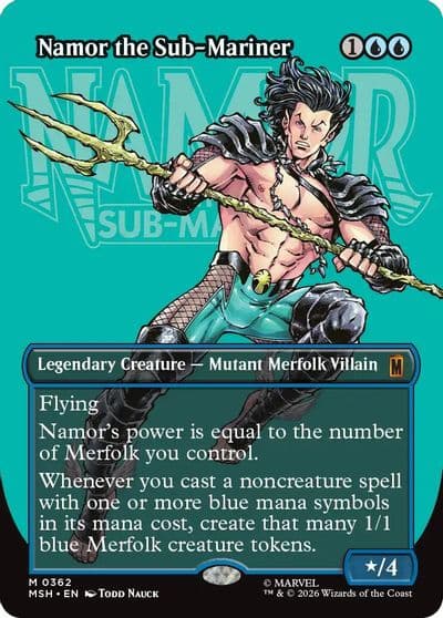 Namor the Sub Mariner Borderless 0362 Marvel Super Heroes Magic card