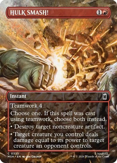 HULK SMASH Borderless Marvel Super Heroes Magic card