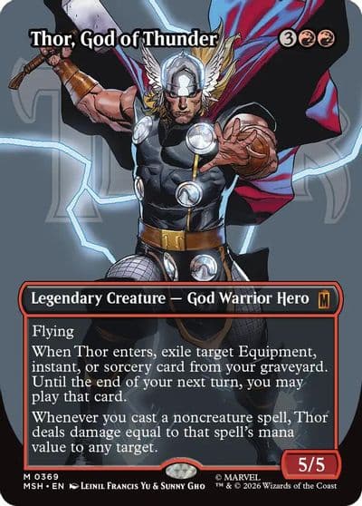 Thor God of Thunder Borderless 0369 Marvel Super Heroes Magic card