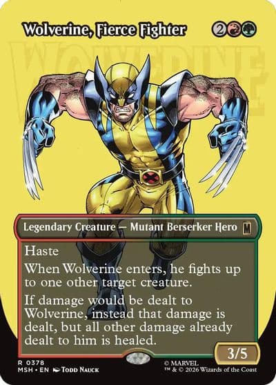 Wolverine Fierce Fighter Borderless Marvel Super Heroes Magic card