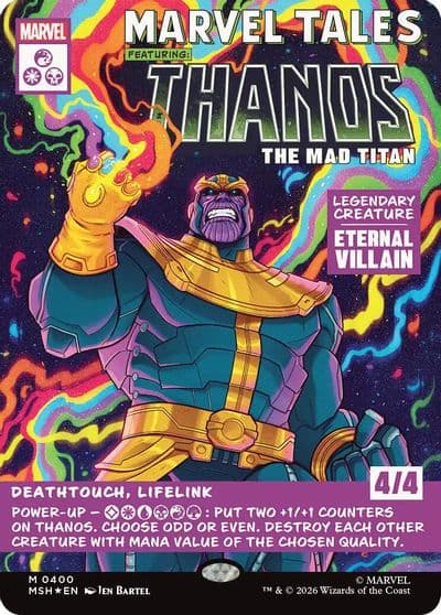 Thanos The Mad Titan Borderless 0400 Marvel Super Heroes Magic card
