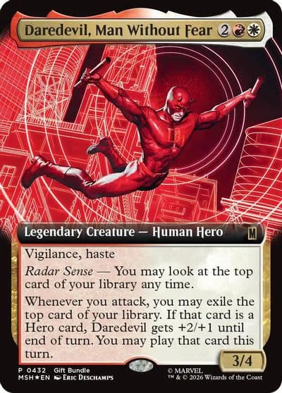 Daredevil Man Without Fear Extended Art Unique and Miscellaneous Promos Magic card