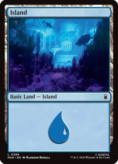 Island 0289 Marvel Super Heroes Magic card