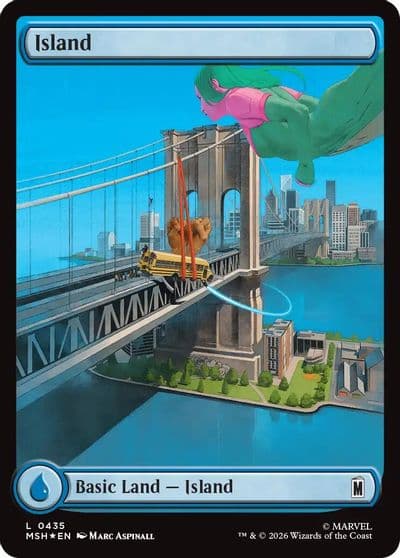 Island 0435 Surge Foil Marvel Super Heroes Magic card