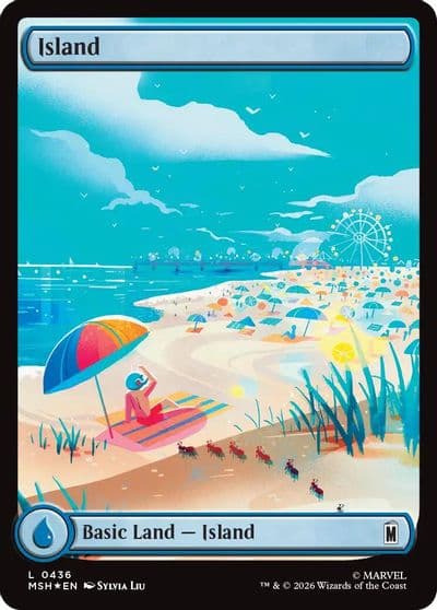 Island 0436 Surge Foil Marvel Super Heroes Magic card